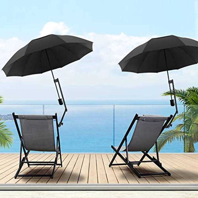 HOBVO UPF 50+ Golf Umbrella with Adjustable Universal Clamp Portable Umbrellas for Rain