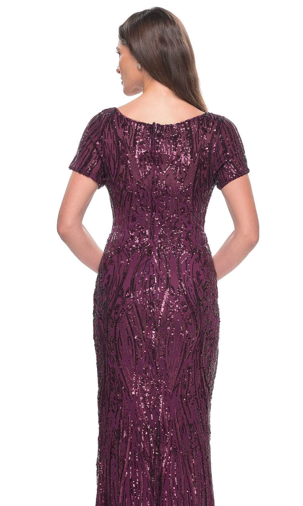 Scoop Neck Sequin Evening Dress