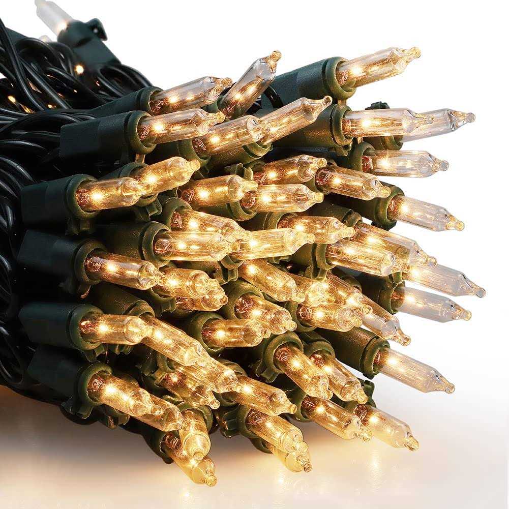 woohaha Christmas Lights Outdoor,2PACK 13ft 50-count Lights Incandescent Mini String 120v ul Lights