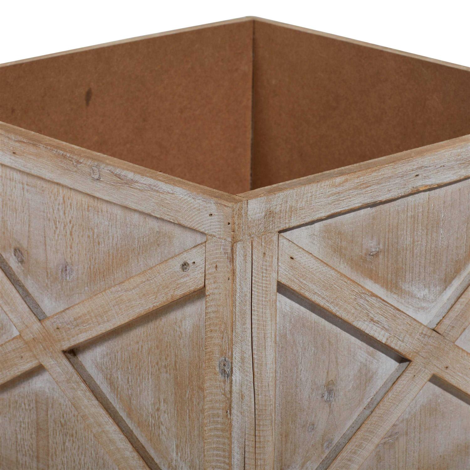 12 in. x 16 in. Light Brown Wood Farmhouse Planter (Set of 3)