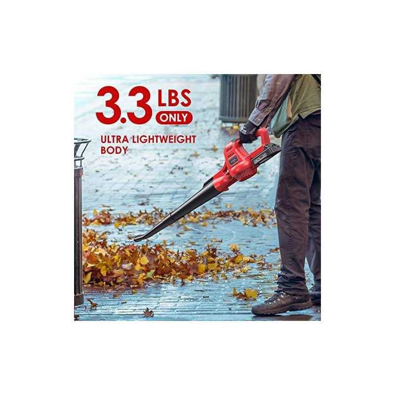 Cordless Leaf Blower, 20V Lightweight Electric Blower with Battery and Charger