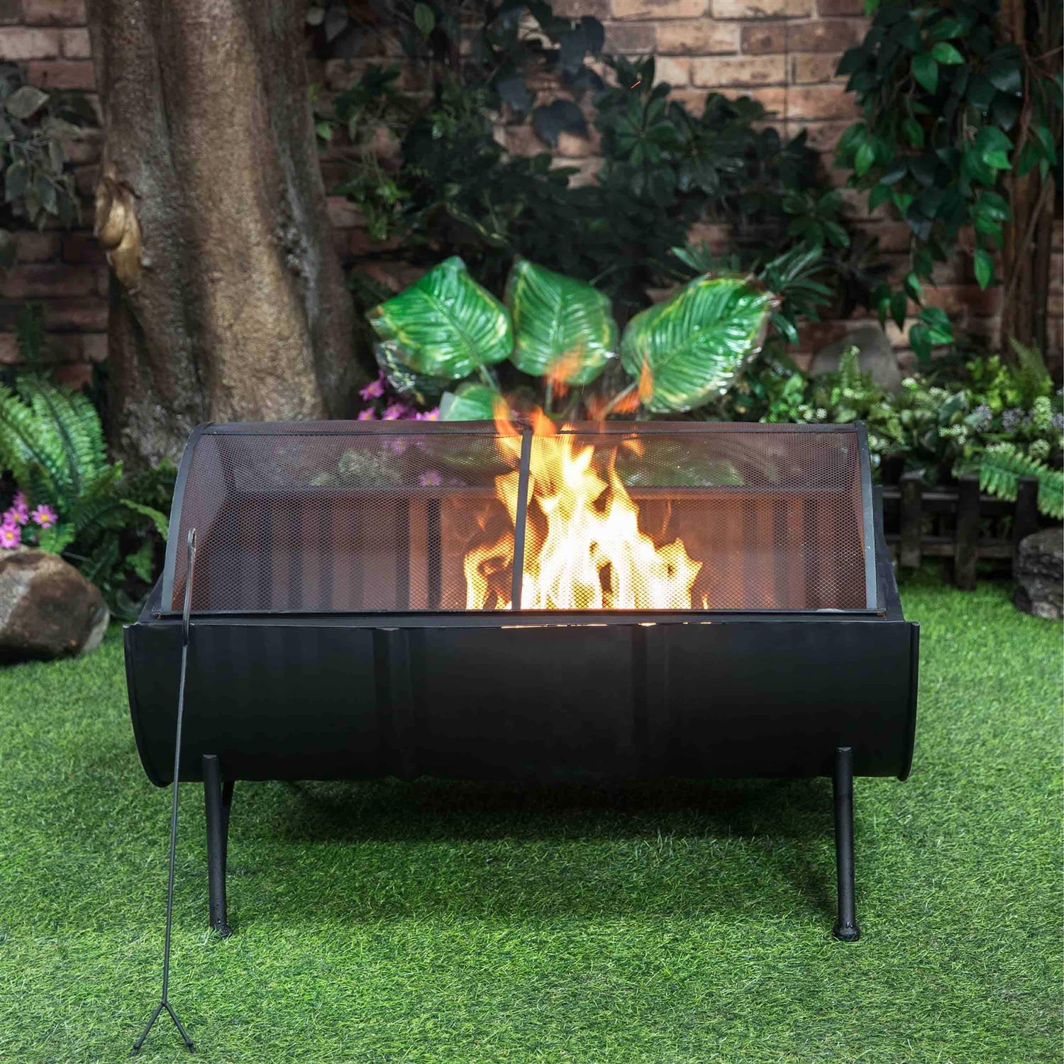 Deko Living 35inch Barrel Wood Burner Firepit COB10502