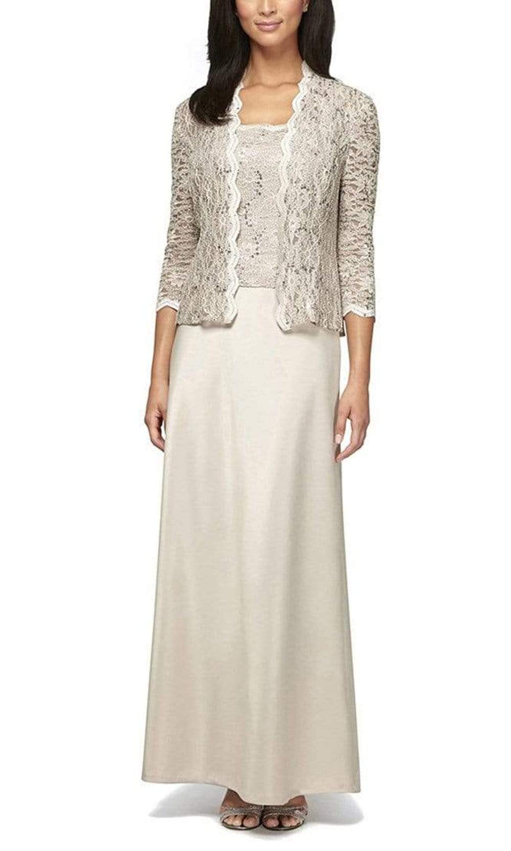 1121198 Lace and Chiffon Dress with Lace Jacket