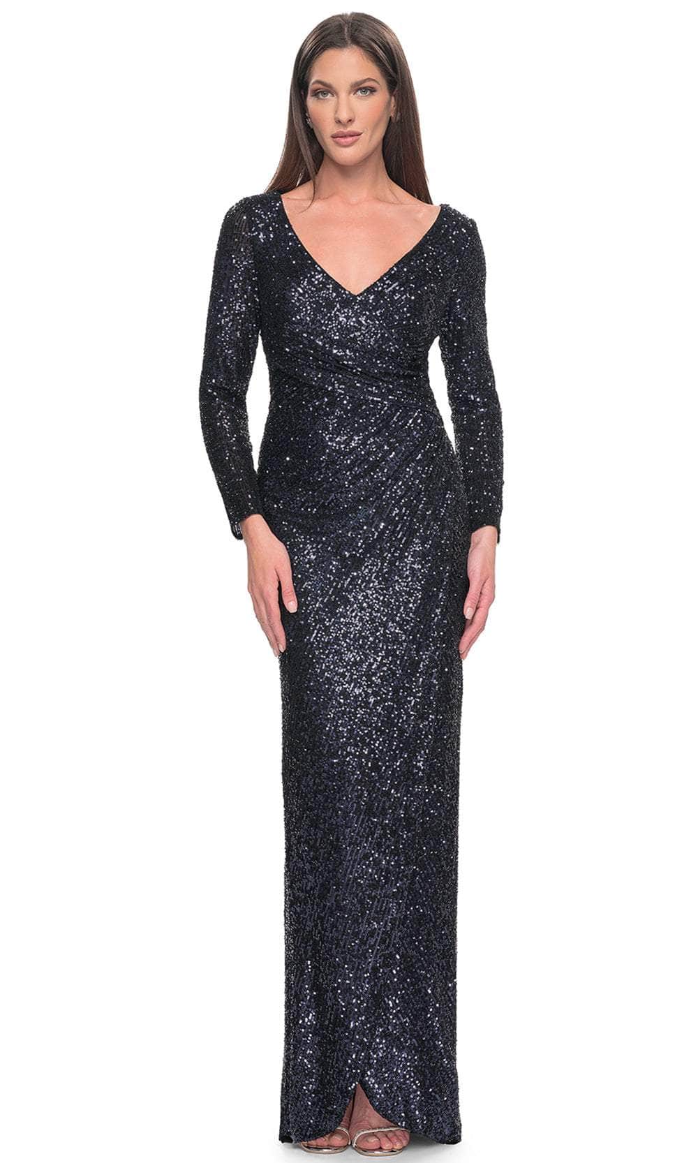 Sequin V-Neck Evening Dress