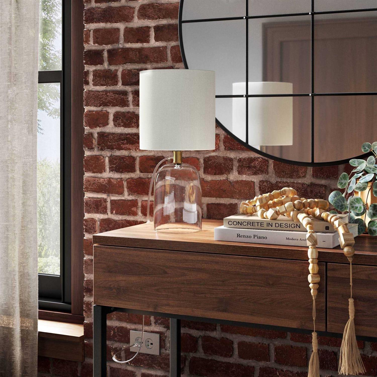 Threshold Glass Cylinder Mini Table Lamp Clear