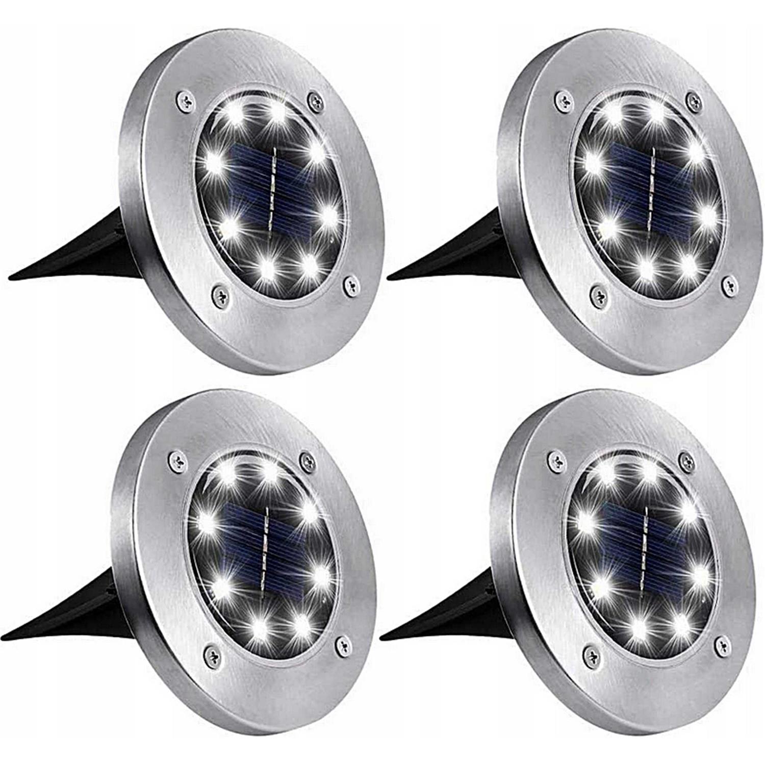 Bell + Howell Disk Lights Deluxe Solar Powered 3.75 W LED Garden Light 4 pk