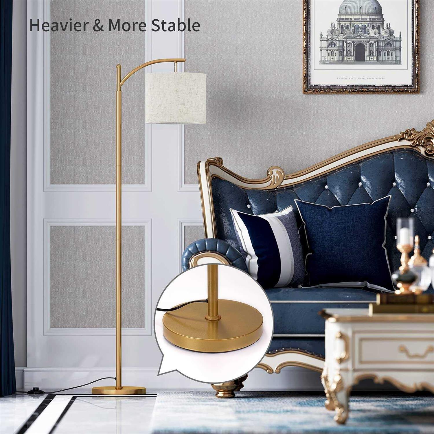 SUNMORY Arc Floor Lamp, Modern Floor Lamp with Romote Control and Stepless Dimmable Bulb