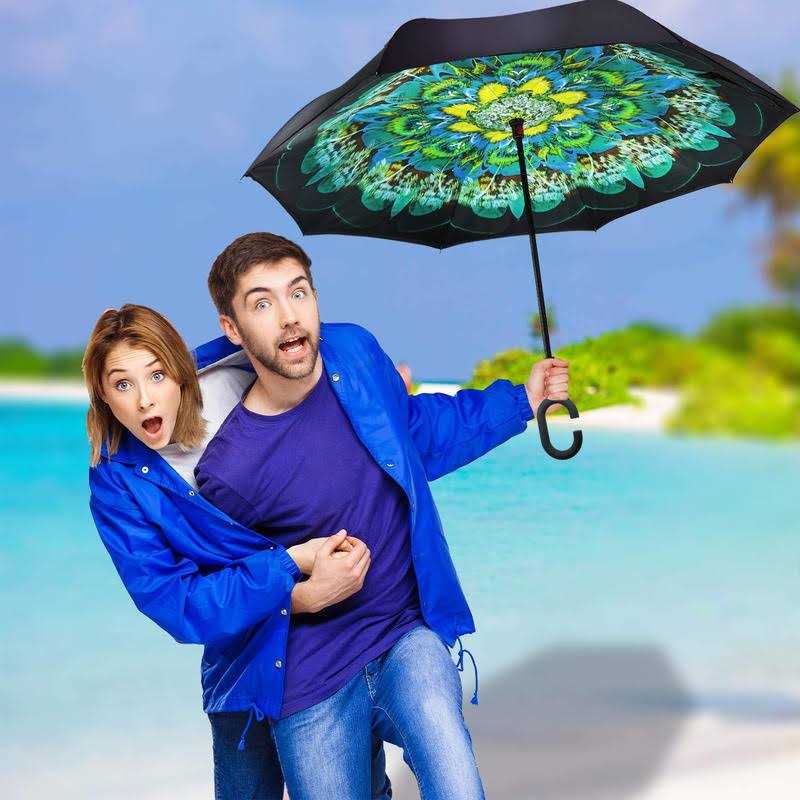 Mrtlloa Windproof Inverted Reverse Umbrella with Uv Protection