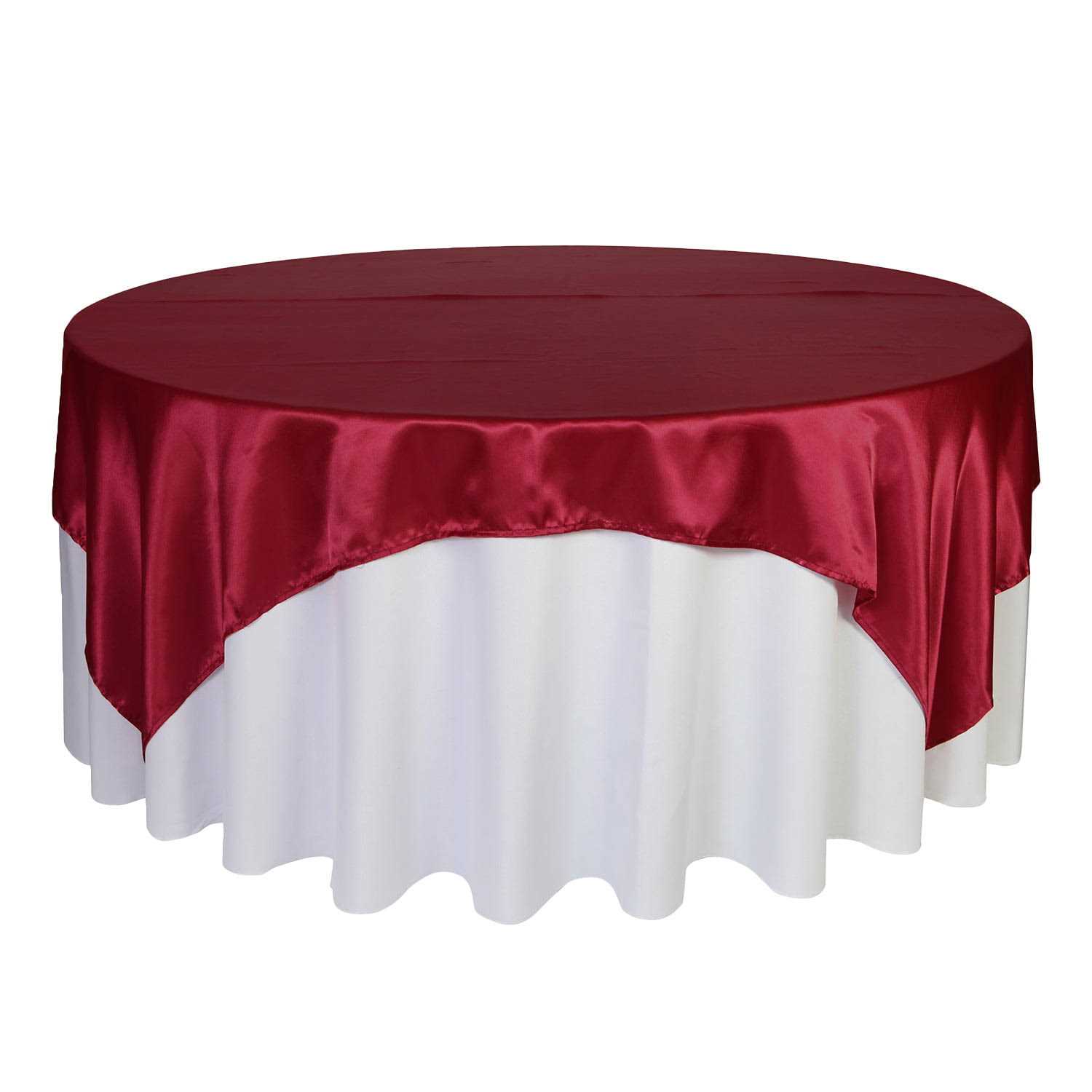 Balsacircle 72 inch x 72 inch Square Satin Table Overlays Wedding Tablecloth
