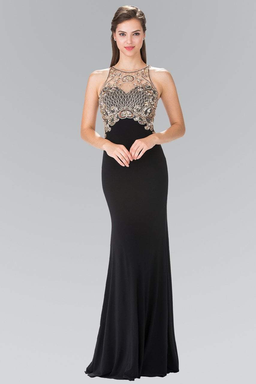 GL1303 Gilded Illusion Lattice Sheath Gown