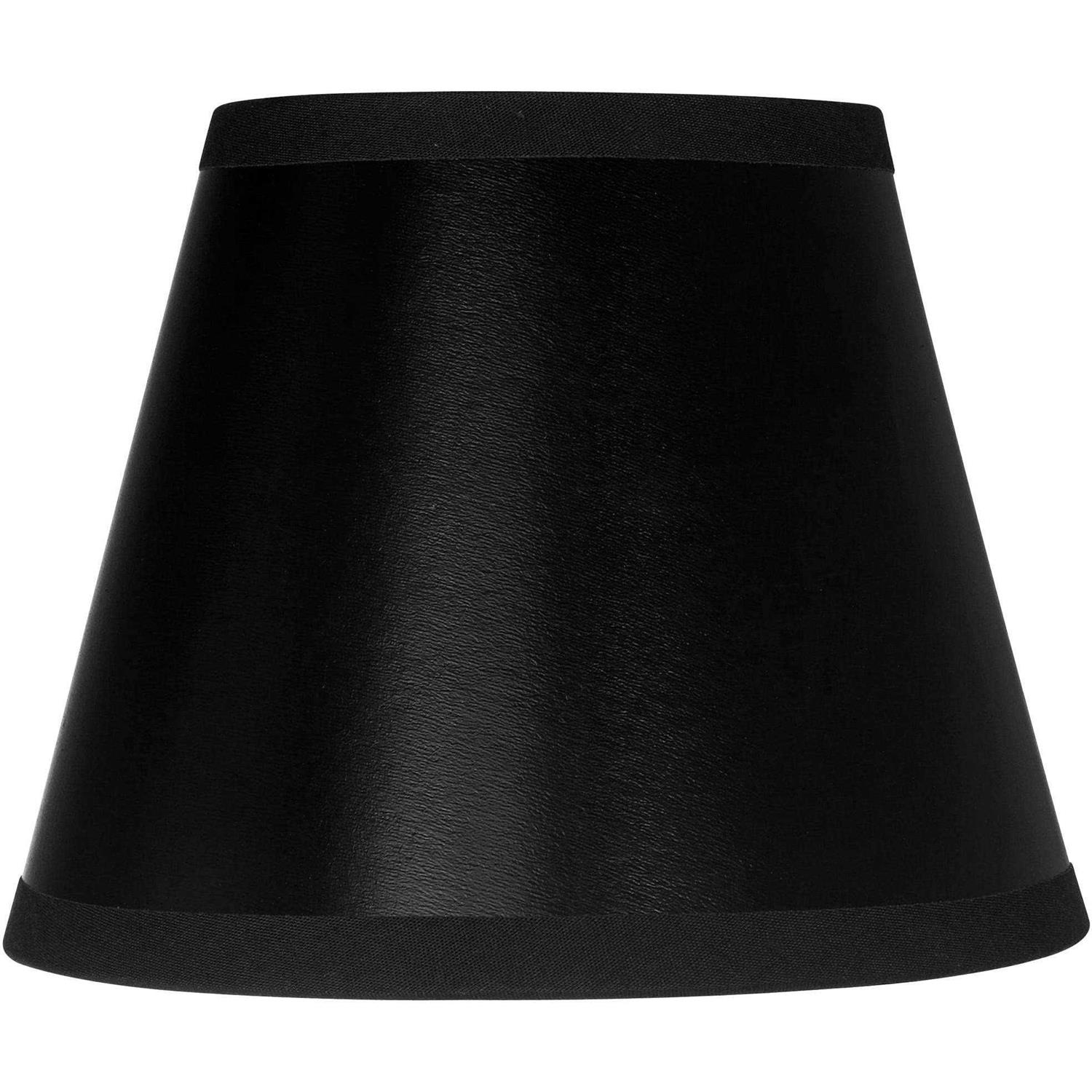 Springcrest Set Empire Chandelier Lamp Shades Black Paper Small 3 Top x 5 Bottom x 4 High Candelabra Clip-On Fitting