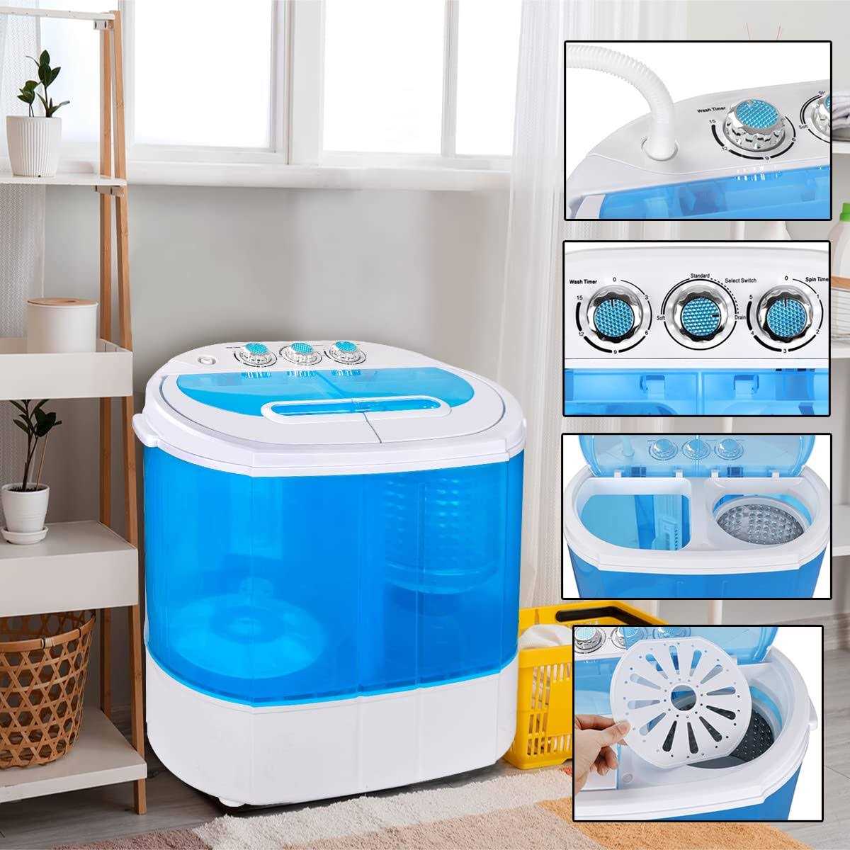 ZenStyle Portable Washer Compact Twin Tub 9.9 LB Mini Top Load Washing Machine WasherSpinner w 6.57 FT Inlet Hose