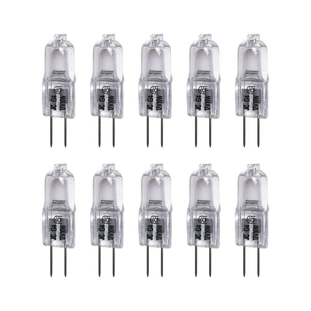 VSTAR 10 Watt T3 G4 Base 12 Volt 2500 Hours Light Bulb 10W 12V 2900K Landscape,10 Pack