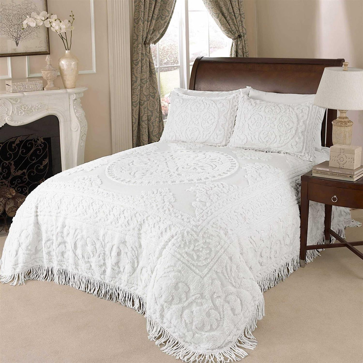 Beatrice Home Fashions Chenille Medallion Bedspread