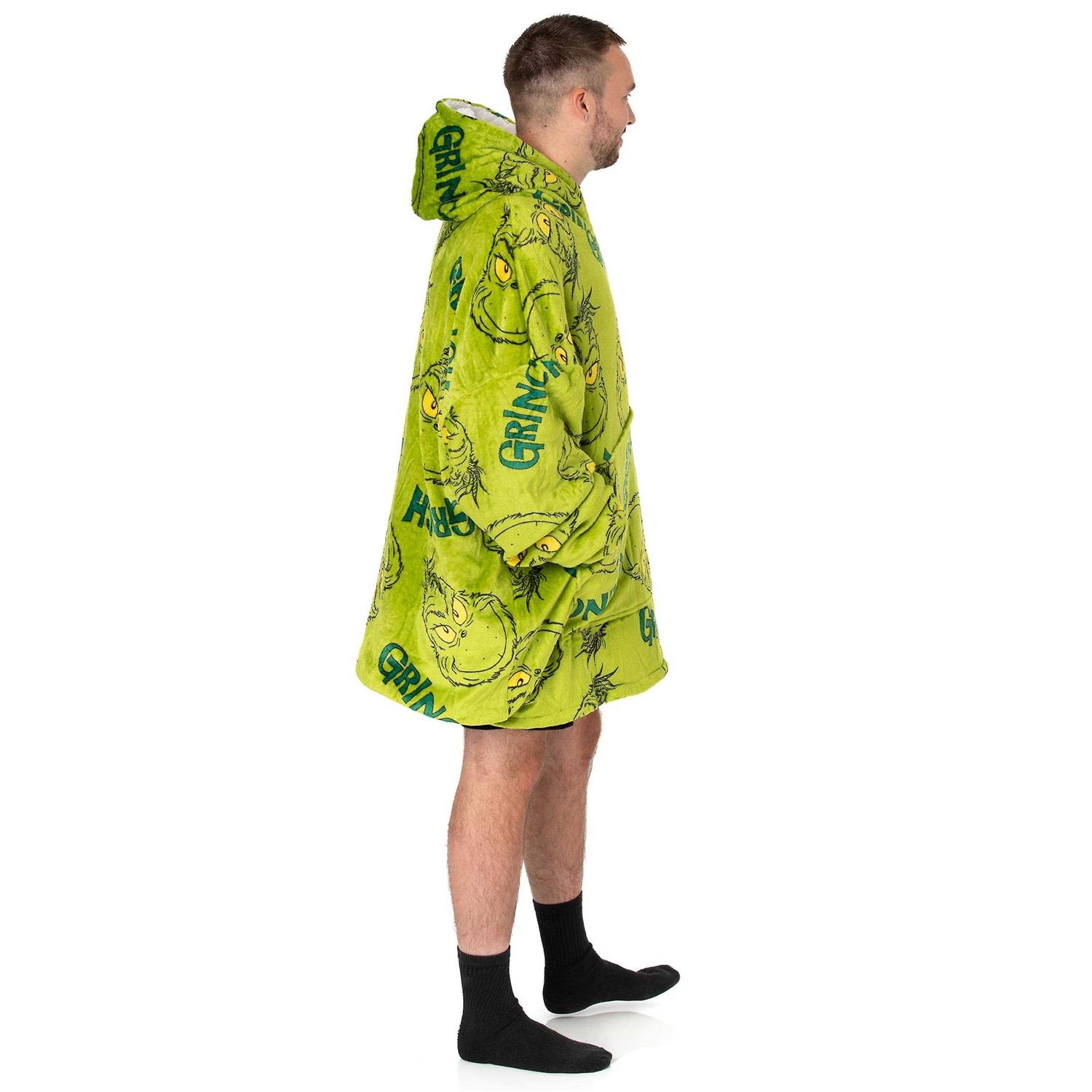The Grinch Unisex Adult Oversized Hoodie Blanket Green