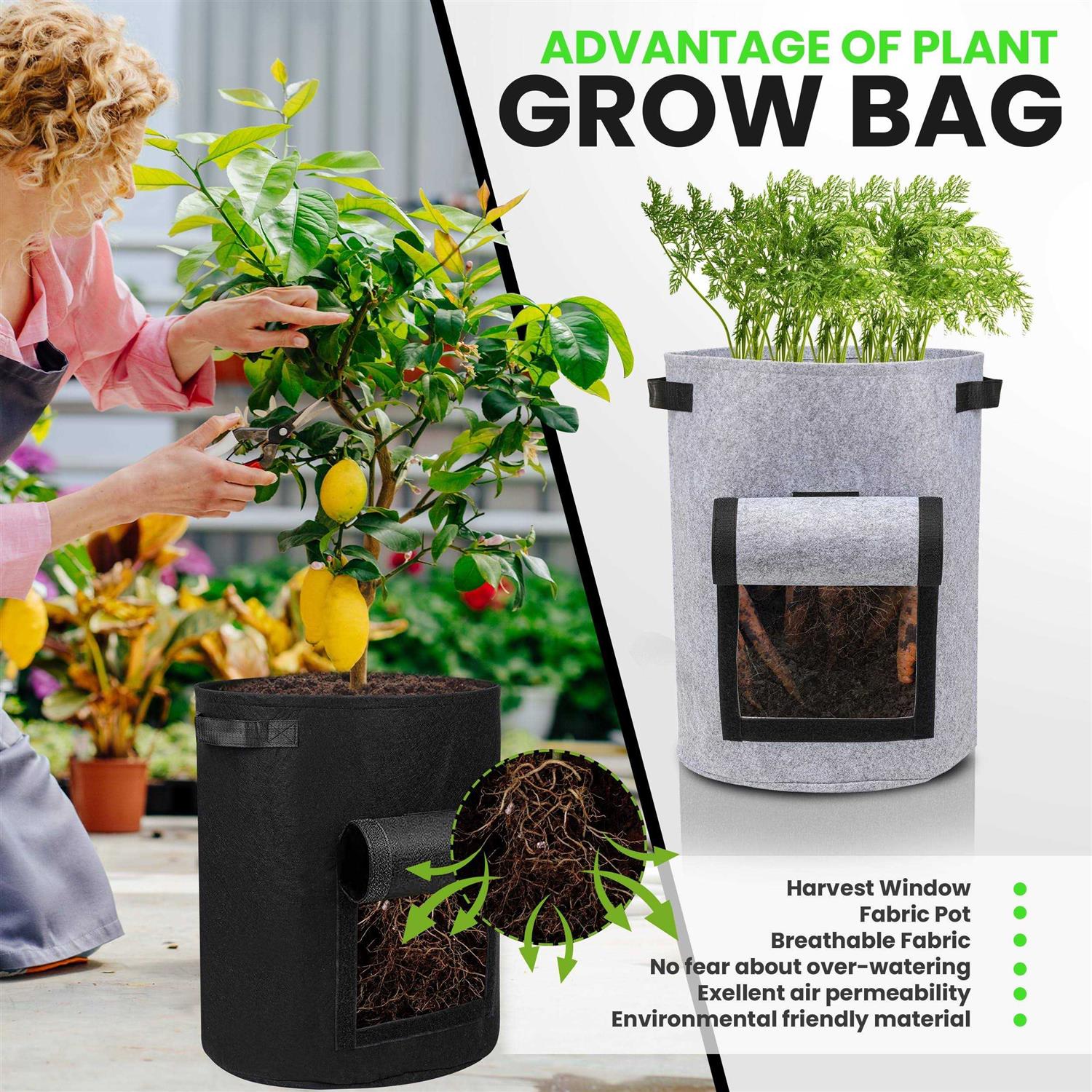 Utopia Home 10-Gallon Potato Grow Bags Pack Foldable, Breathable, and Non-Woven Vegetable Planters – Easy to Move Gardening Pots