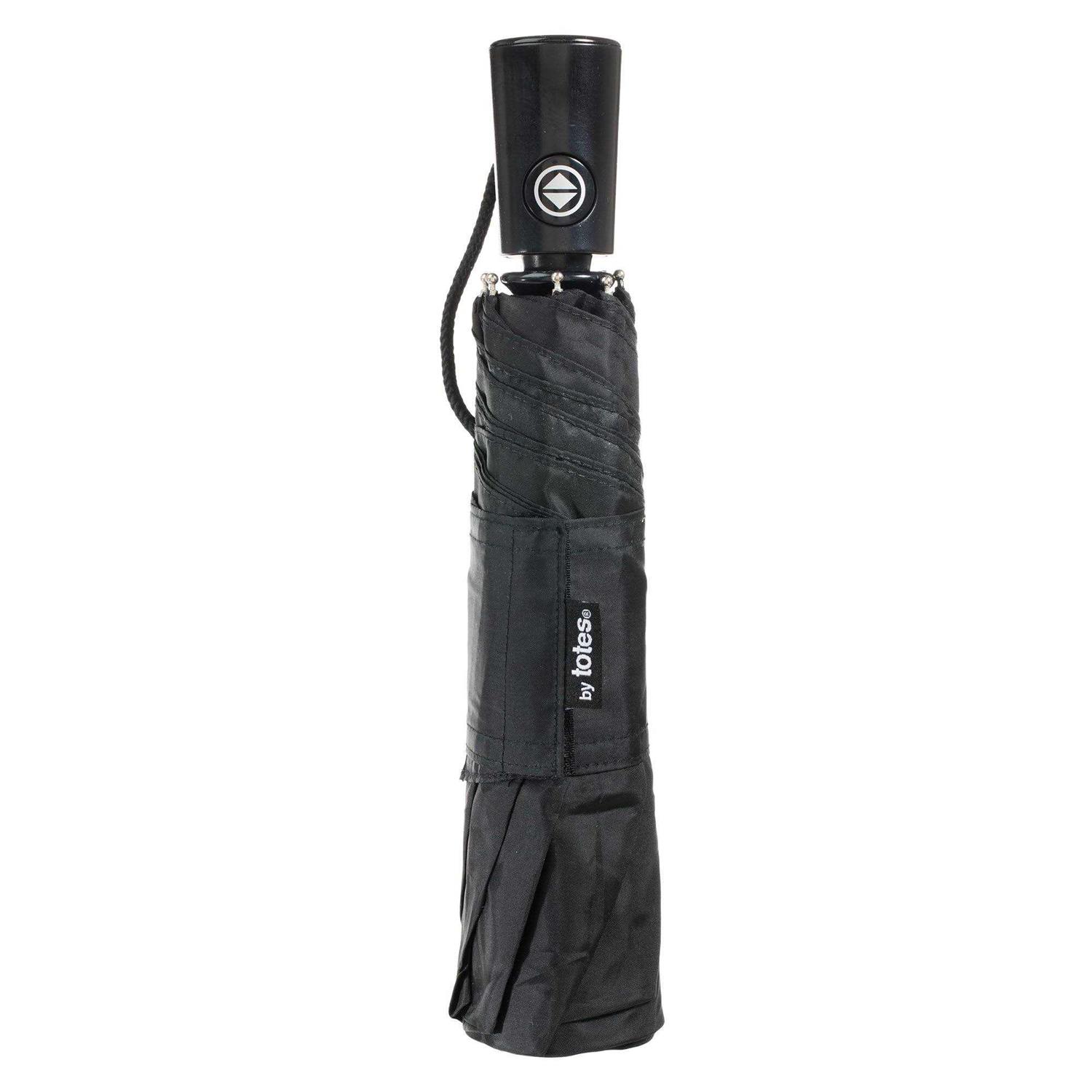 totes Automatic Open Close Water-Resistant Travel Folding Umbrella
