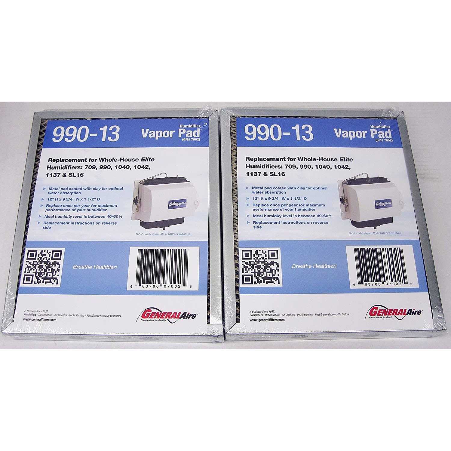 2-pack General Generalaire Humidifier 990-13 Water Pad