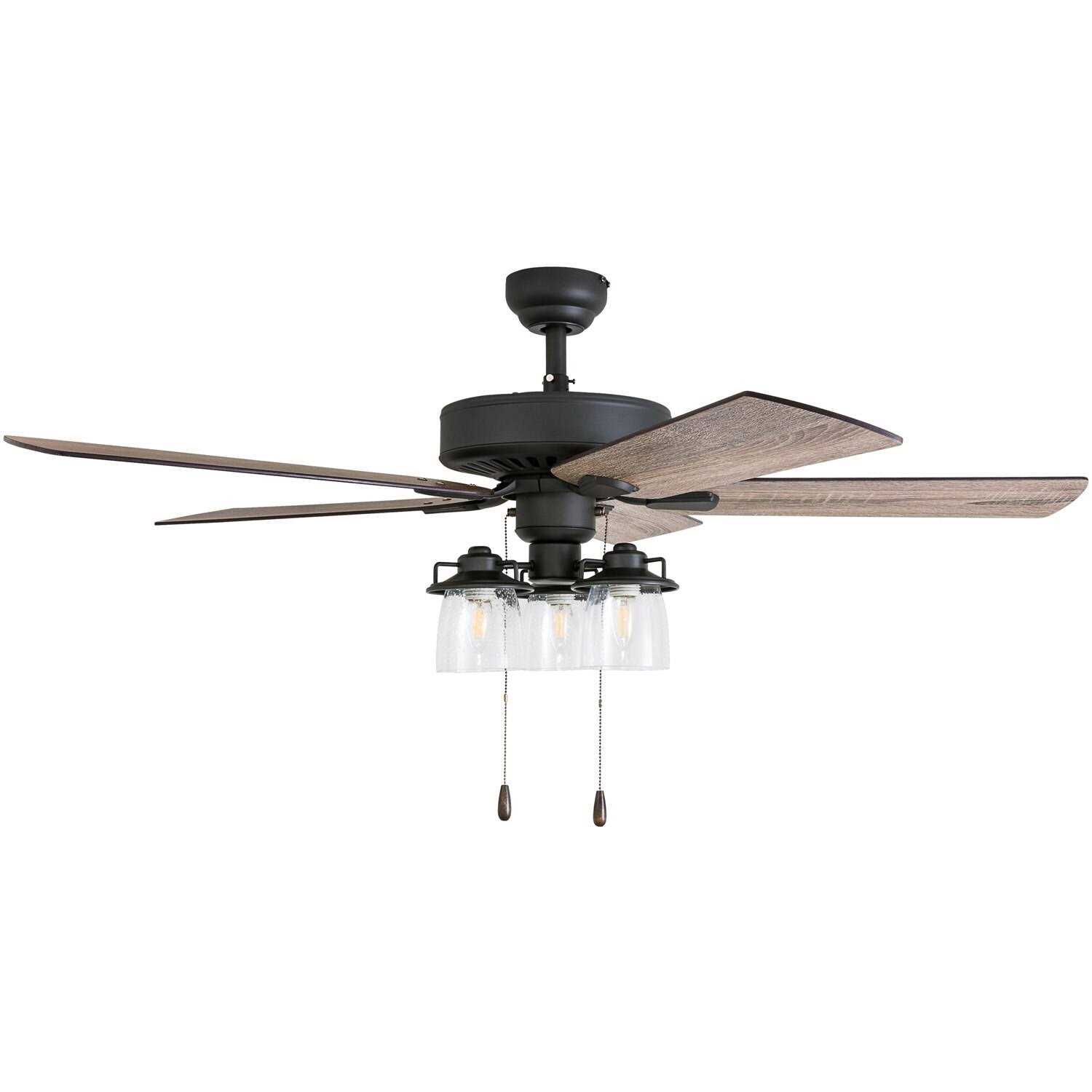 52 Prominence Home Briarcrest Bronze Farmhouse LED Ceiling Fan with Light