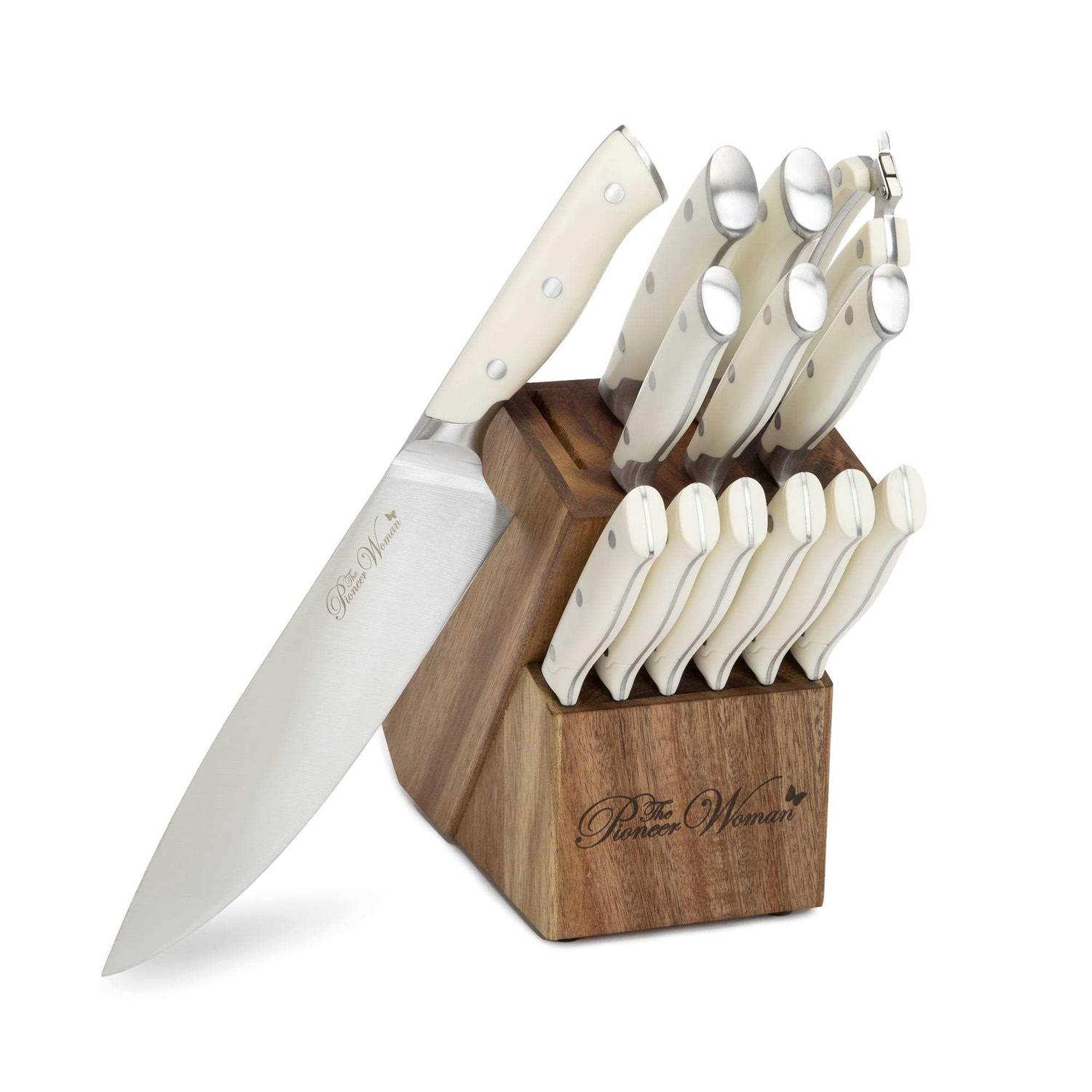 The Pioneer Woman Pioneer Signature 14-Piece Stainless Steel Knife Block Set