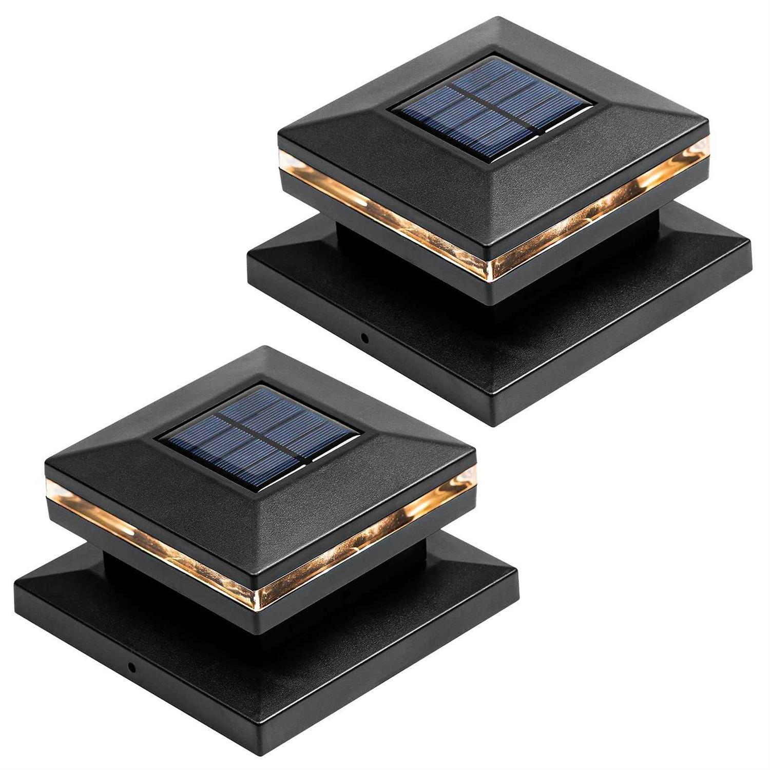 Viewsun 8 Pack Solar Post Lights Outdoor Fence Post Cap Light Solar Powered Caps for Deck