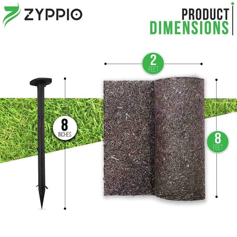 Zyppio Black Rubber Mulch Border for Landscaping Roll, Natural-Looking Permanent Garden Barrier for Plants, Vegetables, and Flowers