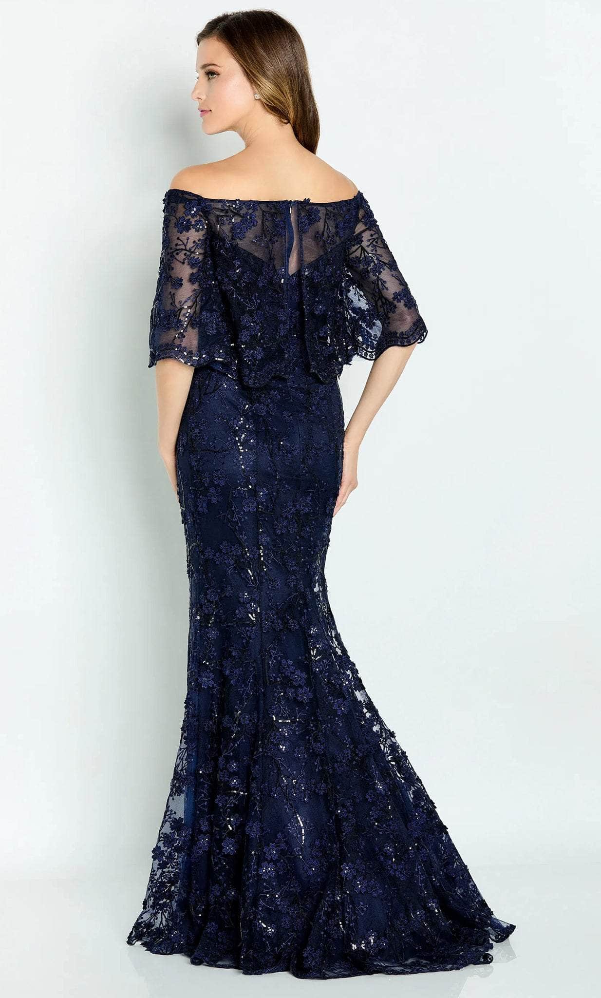 Off Shoulder Floral Lace Mother of the Bride Dress
