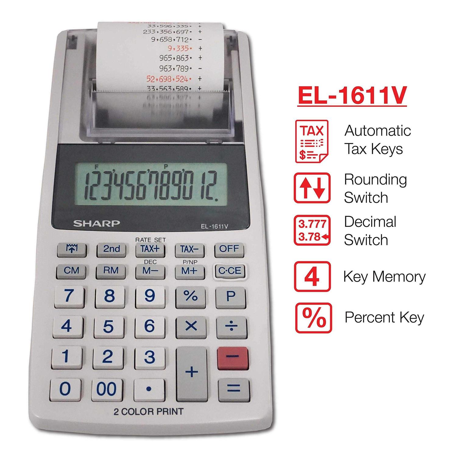 Sharp EL-1611V Printing Calculator