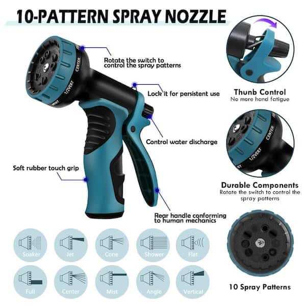 WeGuard 3/4 in. 100 ft. Expandable Garden Hose Flexible Water Hose with 10 Function Nozzle Durable 3750d Water Hose