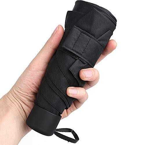 Gaoyaing Compact Travel Umbrella with Case Sun&Rain Lightweight Small And Compact Suit for Pocket Black34 Inches