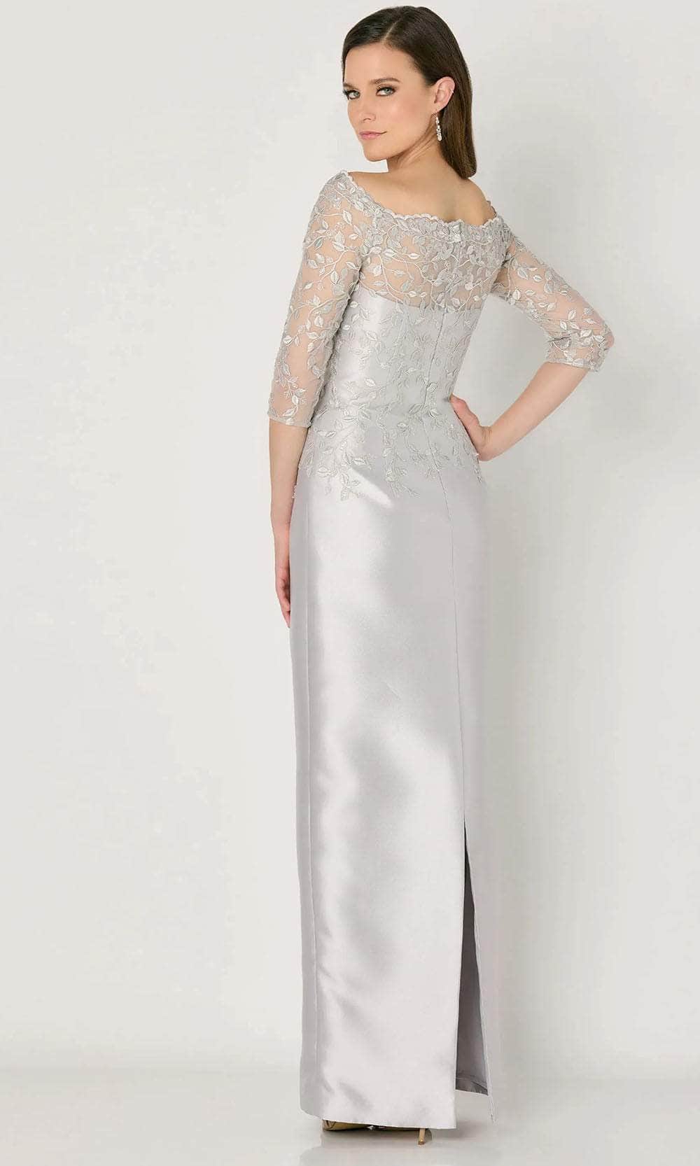 Lace Quarter Sleeve Evening Dress