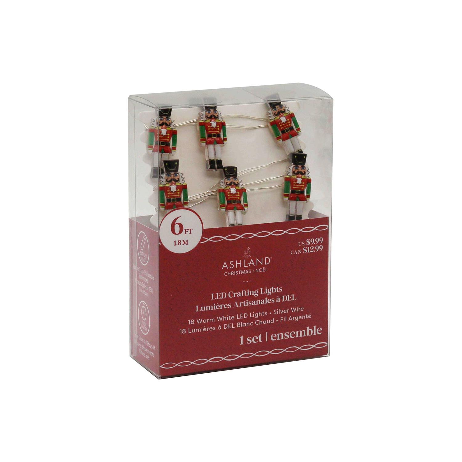 18ct. Warm White Nutcracker LED Crafting Lights with Silver Wire by Ashland