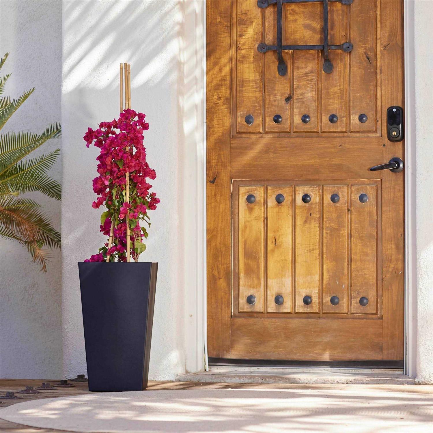 Bloem 20 in. Black Plastic Finley Tall Square Planter