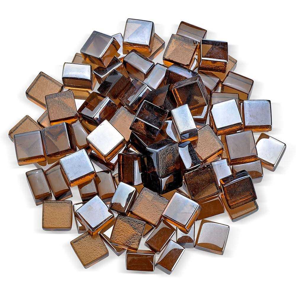 American Fire Glass 1/2 Copper Luster Cube