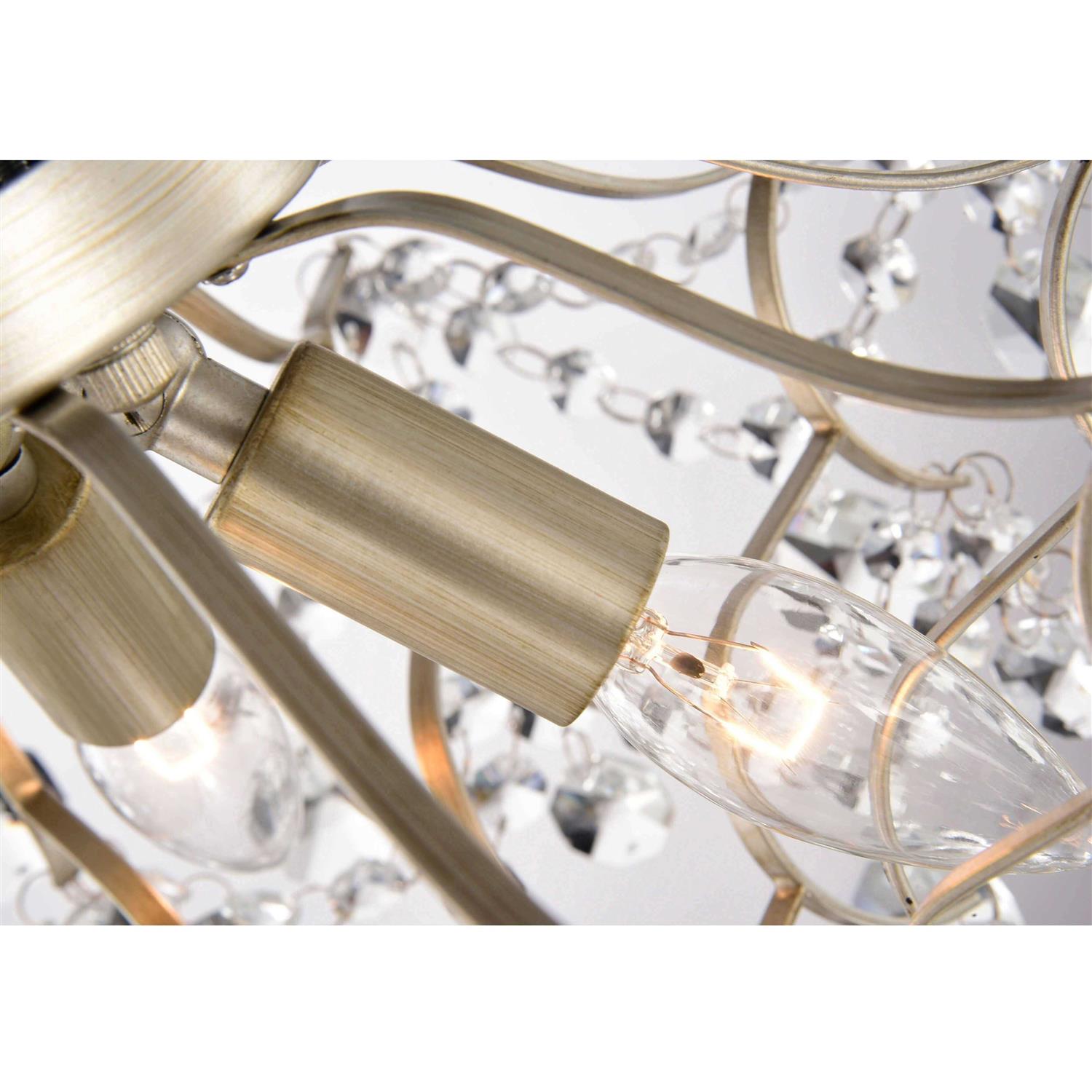 The Lighting Store Dalia Elegant Indoor 3-light Champagne Crystal Flush Mount