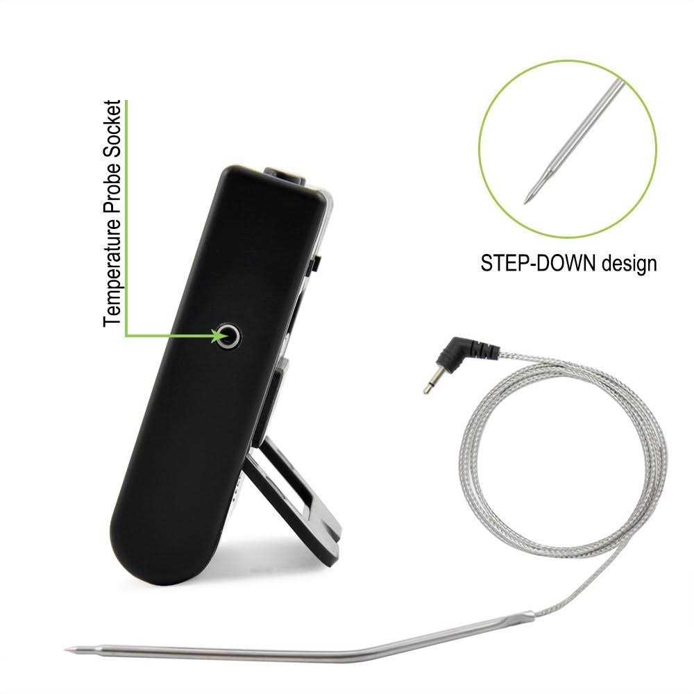 ThermoPro Tp-16 Large LCD Digital Cooking Food Meat Thermometer for Smoker Oven Kitchen BBQ Grill Thermometer Clock Timer with Stainless Steel