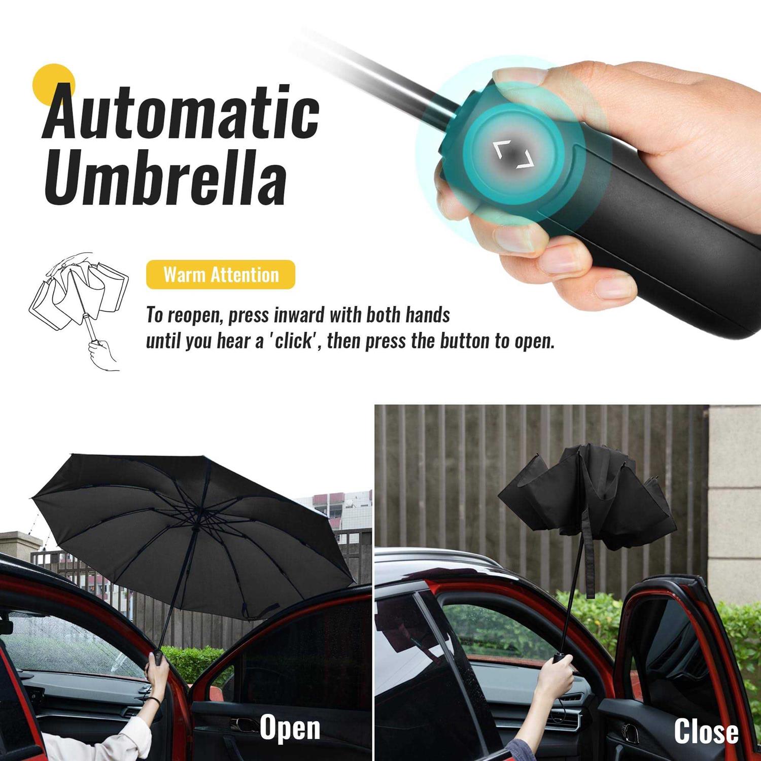 Chakipee Travel Umbrella Compact Windproof Portable Umbrellas for Rain and Sun