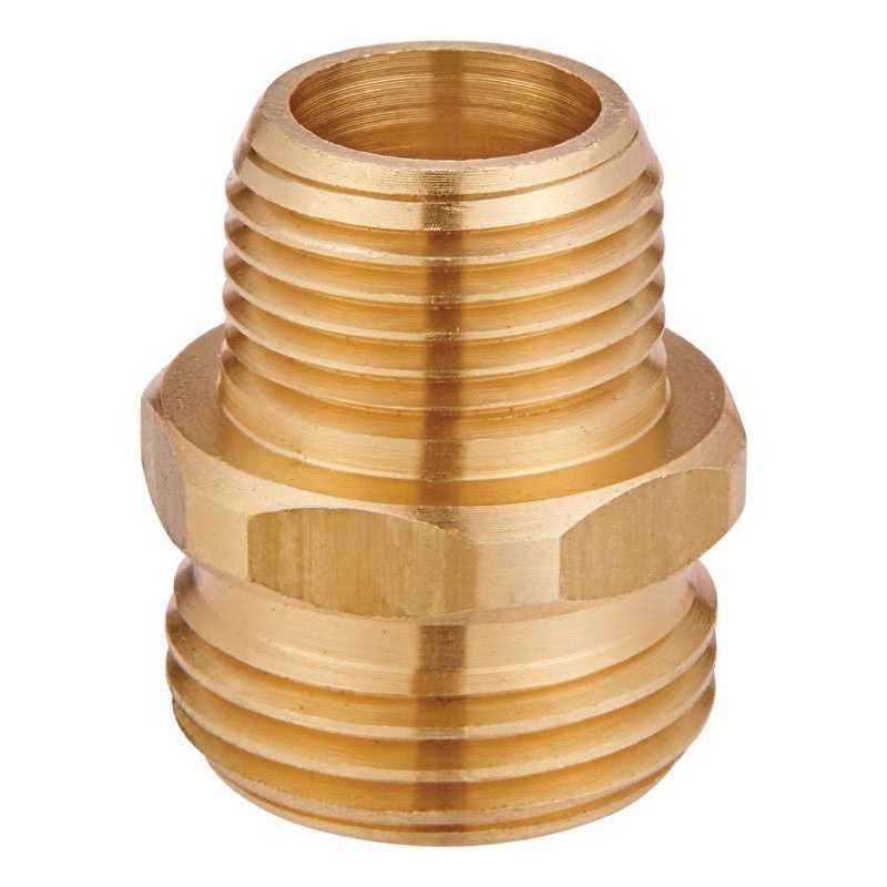 Ace 3/4 in. MHT x 1/2 in. MPT Brass Hose Adapter Double Male Threaded