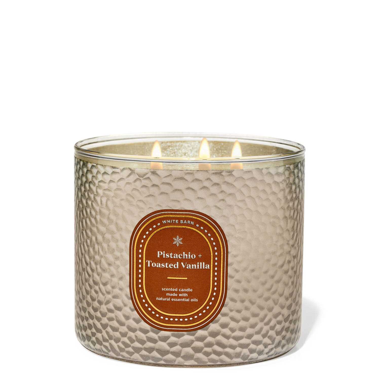 Bath & Body Works Accents Pistachio And Toasted Vanilla Bath And Body Works 3 Wick Candle