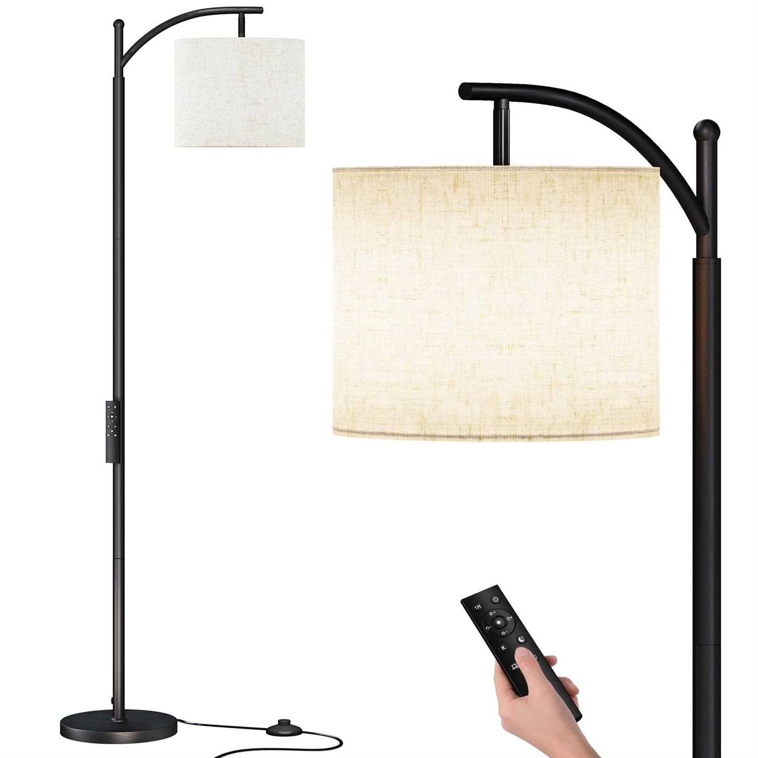 SUNMORY Arc Floor Lamp, Modern Floor Lamp with Romote Control and Stepless Dimmable Bulb