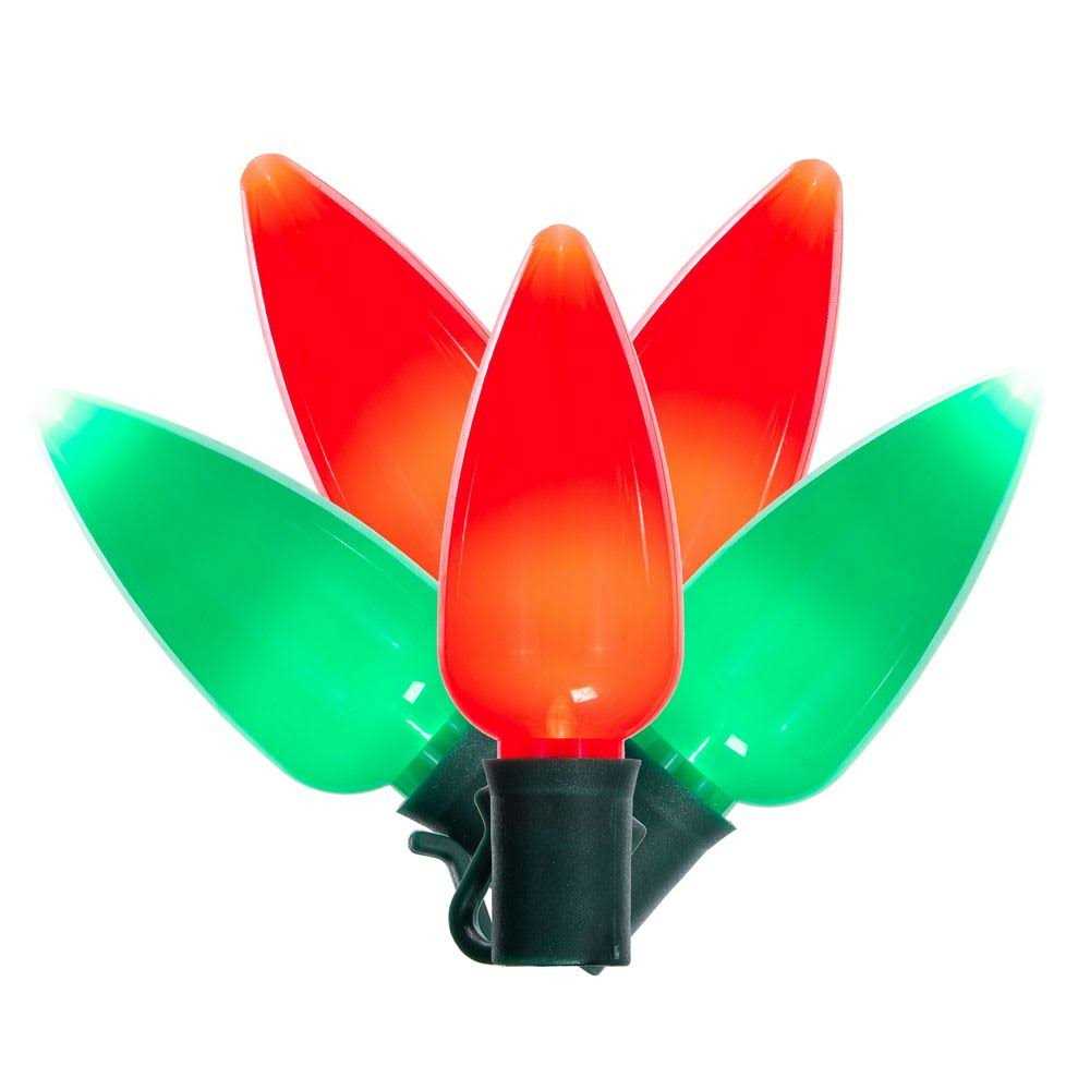 Vickerman 25 Ceramic C9 LED Light on Green 22awg Wire