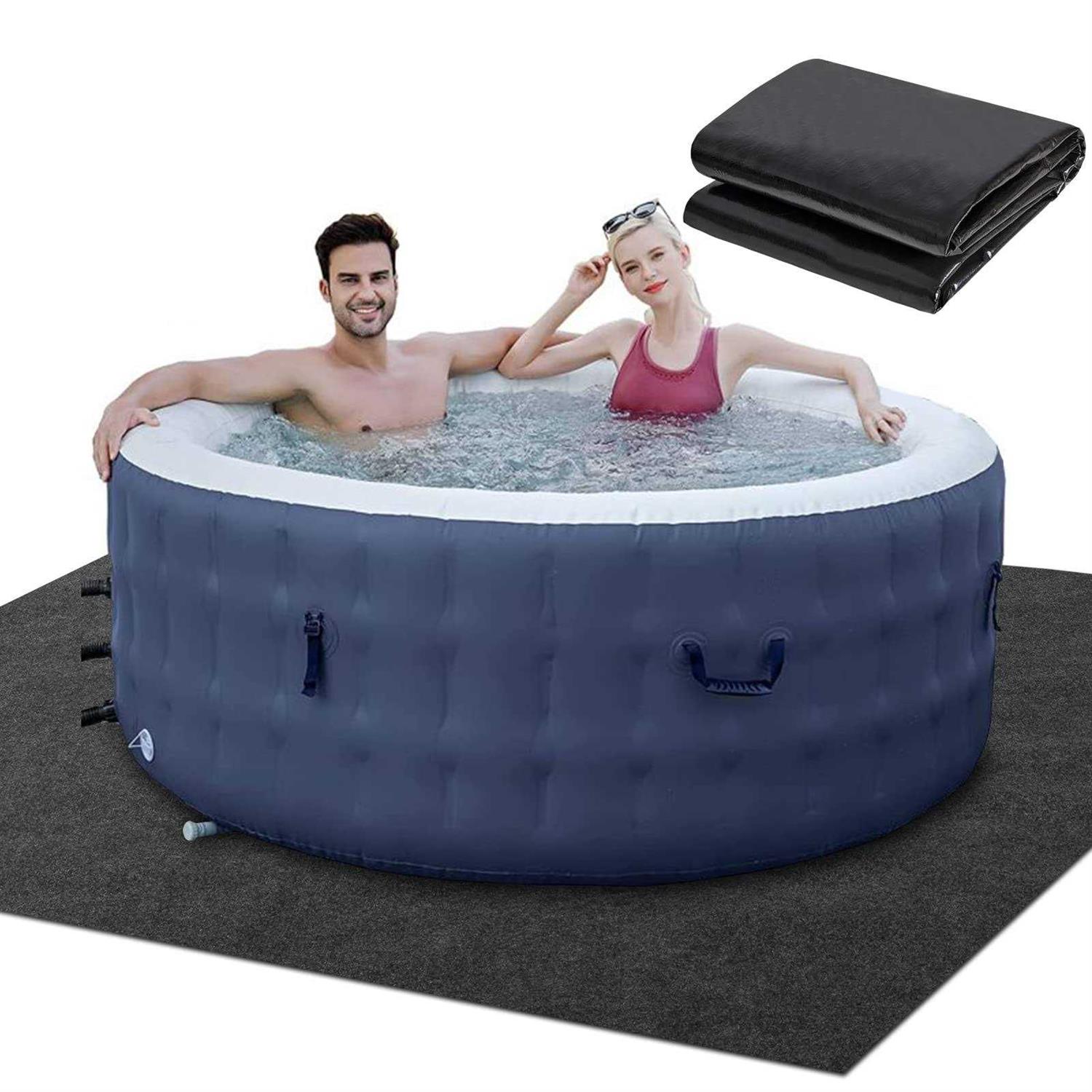 ZOMOFEW Hot Tubs Mat, Above-Ground Pool Protector Mat,Water-Absorbent Hot Tub Flooring Protector,Anti-Slip and Waterproof Backing,Reusable