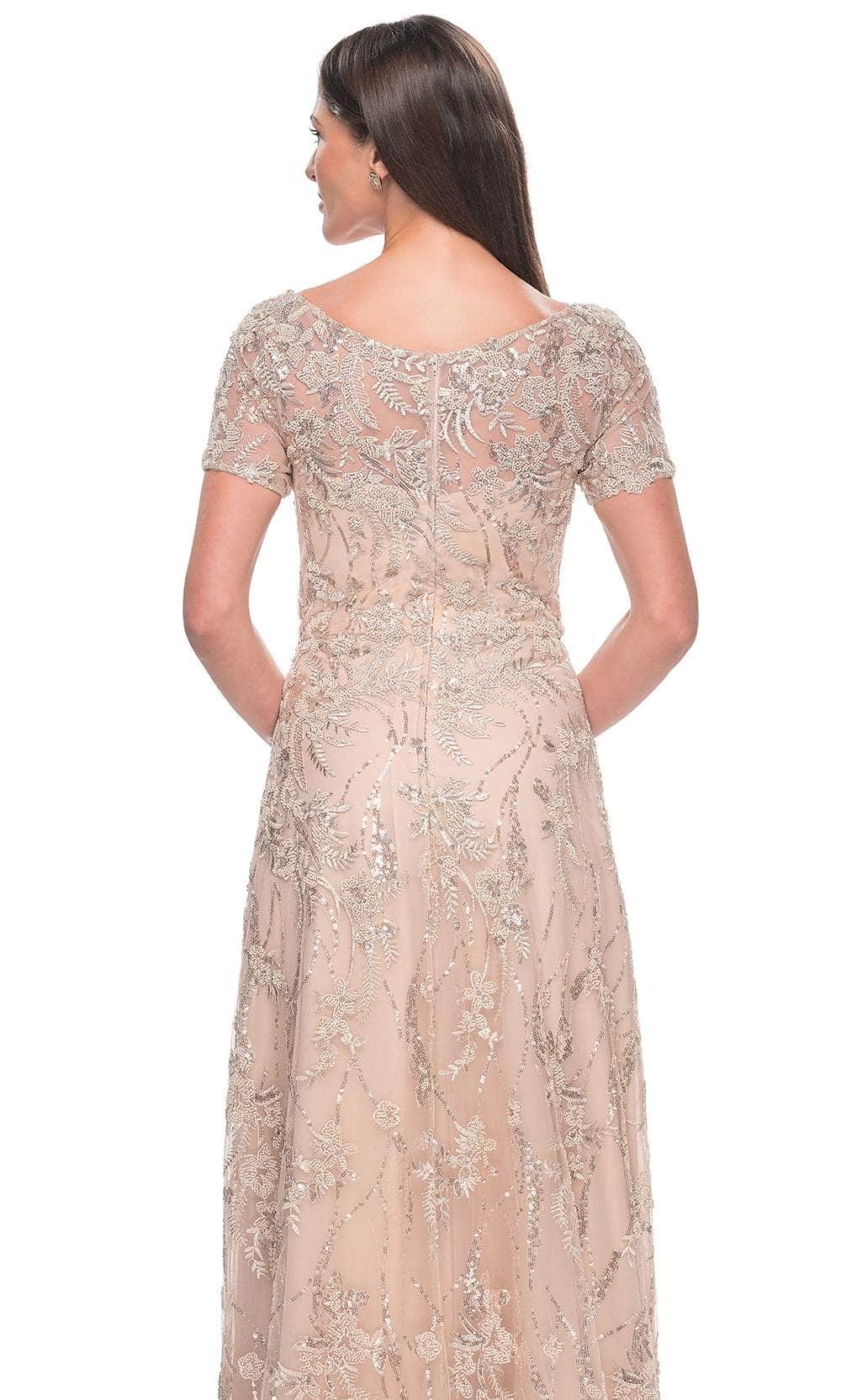 Short Sleeve Beaded Long Dress