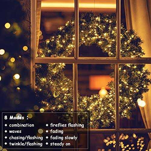 ZAIYW 4 Pack Battery Operated String Lights 16.5 Ft Dark Green Wire 50 Led String Lights with Remote Timer 8 Modes Fairy Lights for Bedroom Party