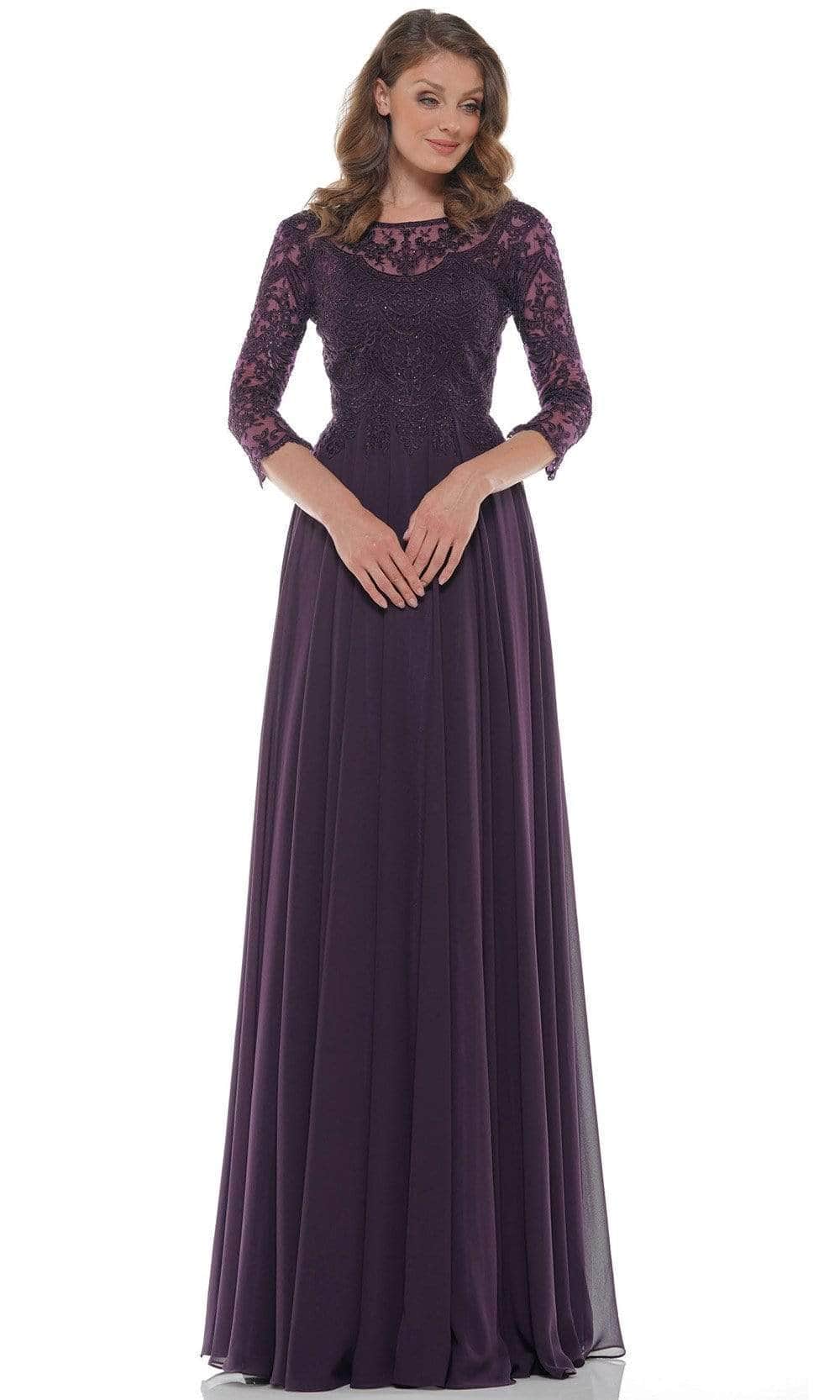 Bateau Embroidered Formal Gown