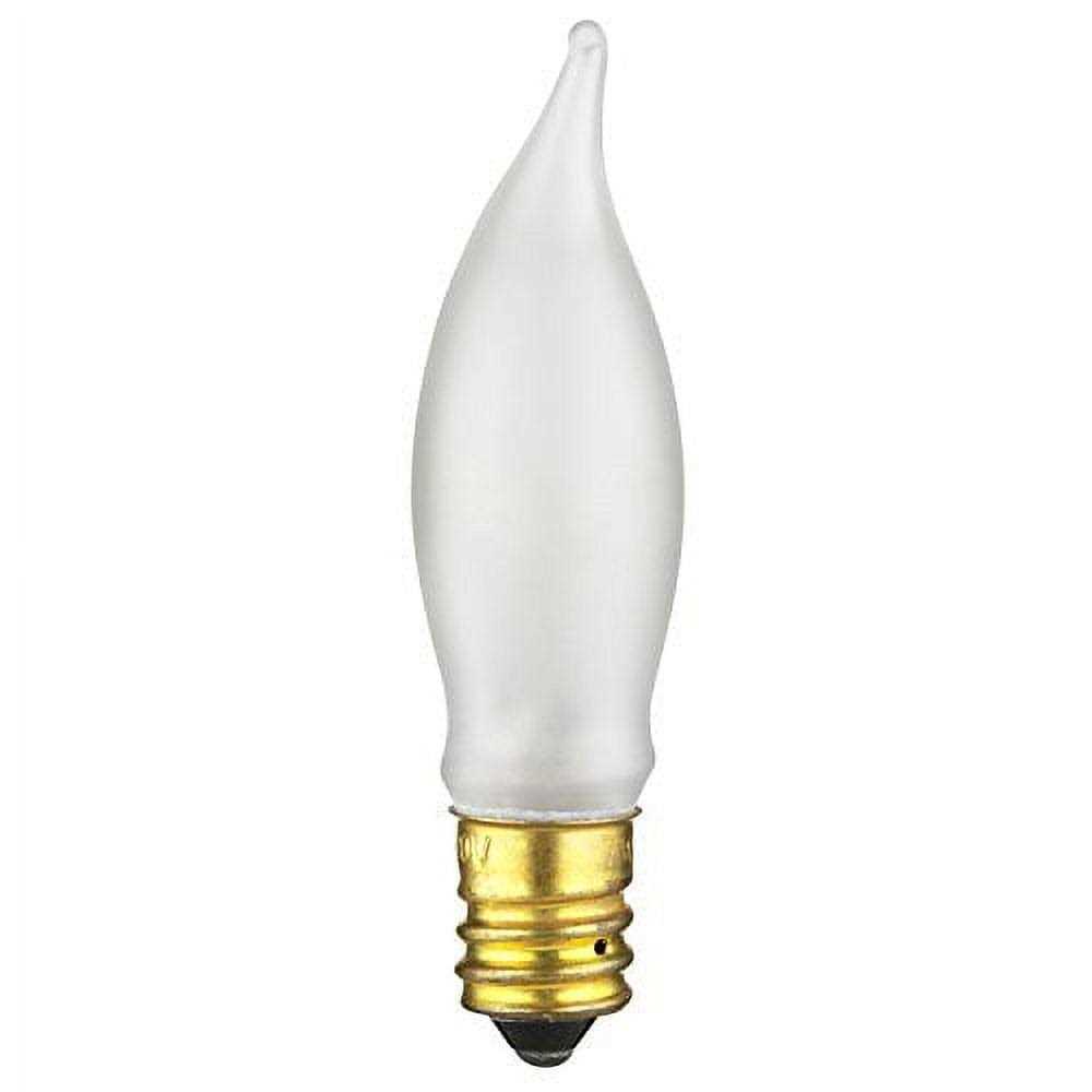 Sunlite 7CFC/25/12PK Flame Tip 7W Incandescent Petite Chandelier Light Bulb, Candelabra (