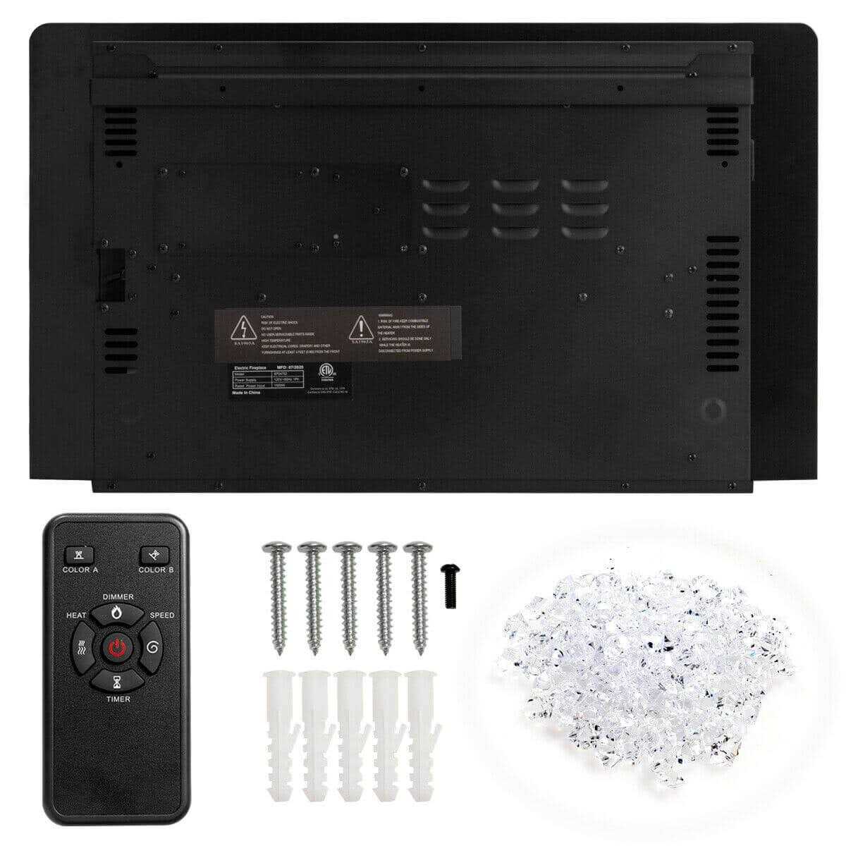 R.W.FLAME 60 Recessed and Wall Mounted Electric Fireplace