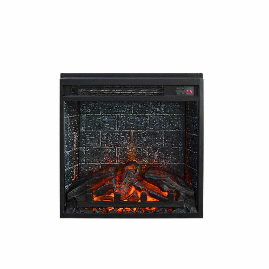 Ameriwood Home 18 inch Glass Front Electric Fireplace Insert with Remote