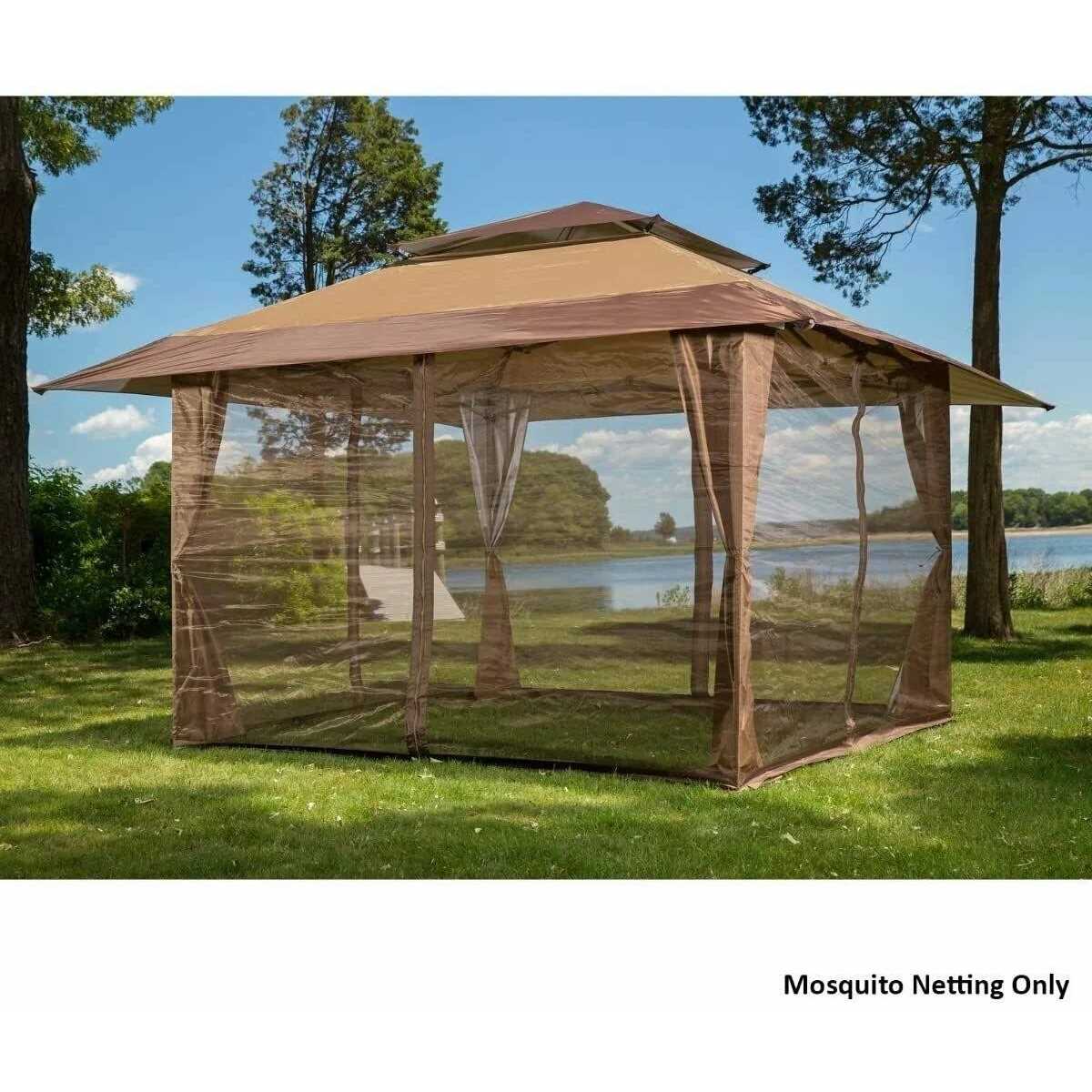 Sunjoy Keep Mosquitoes Out of Your 10 x 10 Gazebo with This Four Panel Pack of Easy to Netting with Zippers
