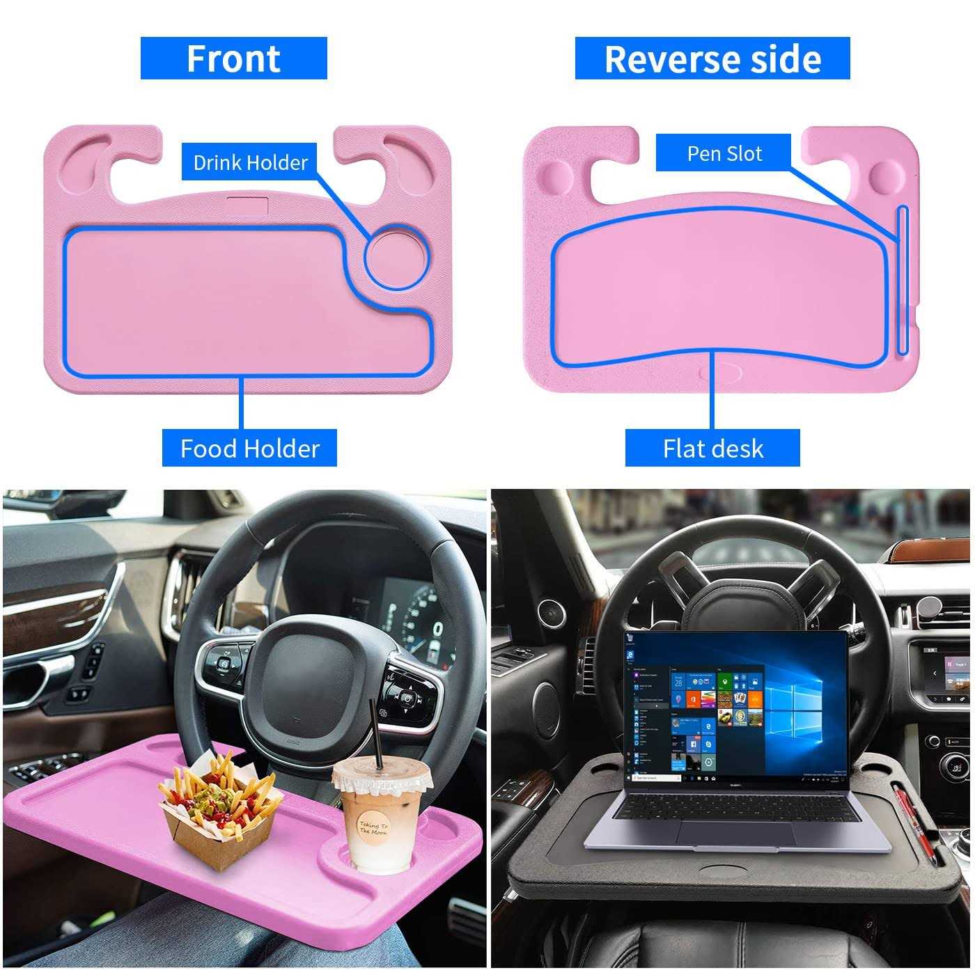 AGARES Dining table laptop table car travel table food table on steering wheel tray